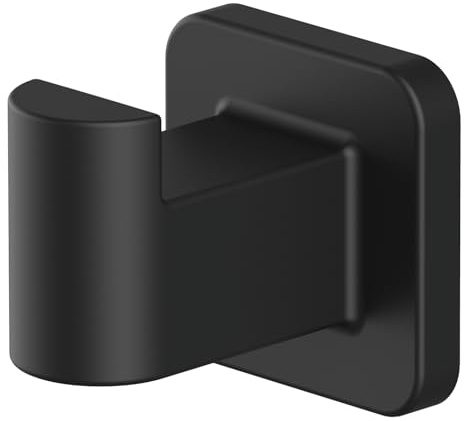 Lenz Handtuchhaken KOVA in Schwarz-matt – 2er Set, Vielseitig einsetzbar | Badezimmerhaken, Wandmontage inkl. Befestigungsmaterial, Hochwertige Verarbeitung mit Anti-Fingerabdruck Oberfläche, 4846851