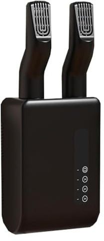 Generico Asciuga scarponi e scarpe elettrico, asciugatura efficiente a 360° for stivali da lavoro e attrezzature da esterno, funzionamento ultra silenzioso con timer da 1-3 ore(Black)