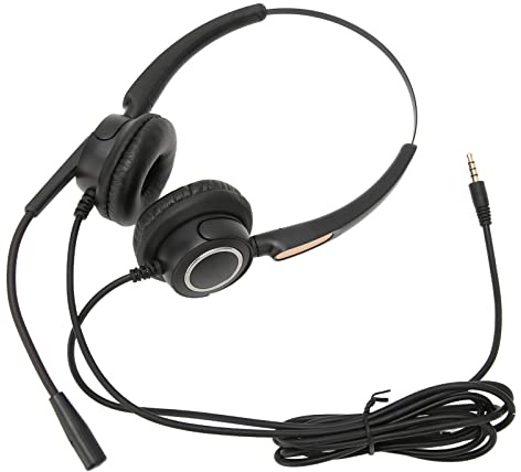 Prevessel Auriculares con Cable con Cancelación de Ruido con Diseño Giratorio para Oficina de Negocios, Auriculares de Llamada Ultra HD para Centro de Llamadas, de Servicio Al Cliente de Material ABS