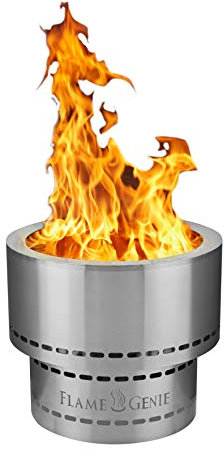HY-C Flame Genie Braciere portatile – Inferno antiruggine in legno pellet braciere, diametro 48,3 cm, in acciaio inox, senza fumo, FG-19-SS, realizzato negli Stati Uniti