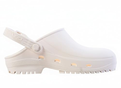 REPOSA Max - Zoccoli Sanitari Donna e Uomo in Gomma con Suola Antiscivolo SRC, Ciabatte Sanitarie Anatomiche con Laccetto Regolabile, Scarpe Sanitarie Sterilizzabili Antishock Traspiranti Leggere
