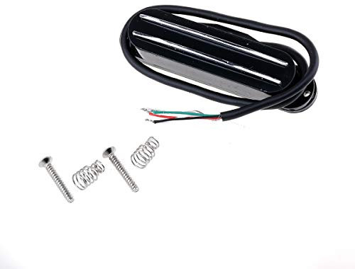 Musiclily High Output Dual Hot Rail Keramik Single Coil Sized Humbucker Pickup Tonabnehmer für Fender Squier Strat E-Gitarre, Schwarz