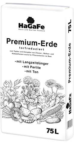 HaGaFe Torfreduzierte Premium Erde Blumenerde Universalerde Topferde Gartenerde Kübelpflanzenerde 75 Liter (1x 75 Liter)
