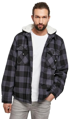 Brandit Lumberjacka med huva för män, svart/grå, S