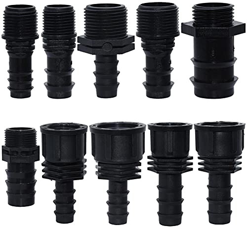 FSALFWUYIHDSF 4PCS 1/23/4 Außengewindeverbinder an Stange 16 mm 20 mm 25 mm PE-Schlauchadapter Gartenbewässerung Tropfbewässerungssystem-Rot