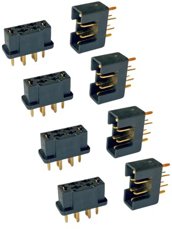 VUNIVERSUM 10 paia (20 pezzi) nero MPX Multiplex compatibile ad alta corrente connettore oro 6 pin 6P 6 contatti femmina femmina 6 poli 35 A (5 paia (10 pezzi)