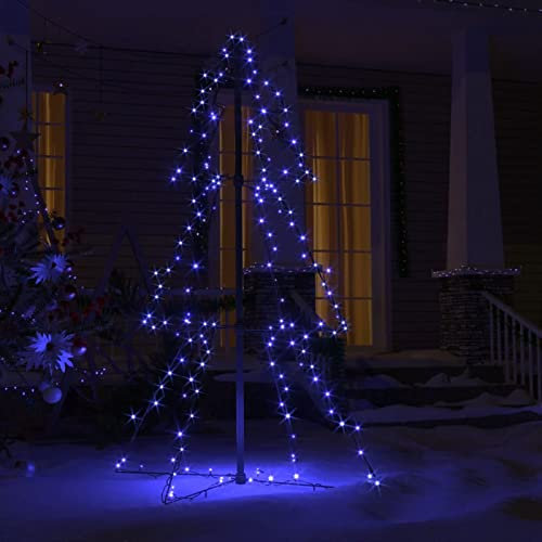 Tidyard Weihnachtskegelbaum 160 LEDs Dekoration Weihnachtskegelbaum Lichterbaum Innen Außen Weihnachtsdeko Beleuchtung Lichterkette Weihnachtsbaum Dekobaum 78x120 cm