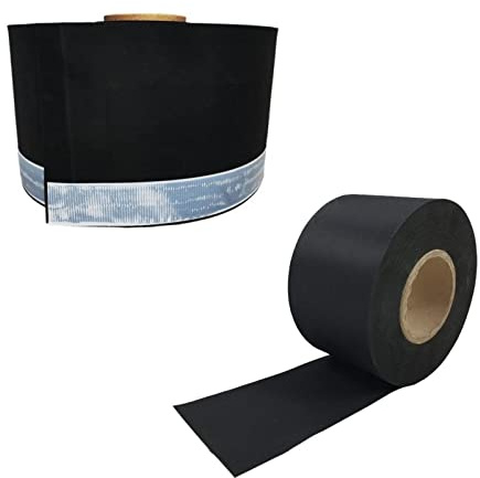 dubaust EPDM24 schwarze extrem widerstandsfähige Dichtfolie aus EPDM-Kautschuk zur äußeren Abdichtung von Fenster- und Türelementen 25m/Rolle (mit Butylklebestreifen, 200mm x 0,75mm)