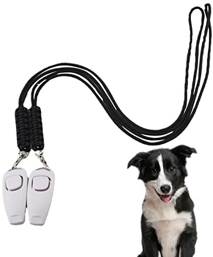 delr Hundetraining Clicker - 2-in-1-Hundeklicker für das Training mit Lanyard,2 Stück langlebiger, Leichter Haustier-Trainings-Clicker für Katzen, Welpen, Vögel, Pferde, Verhaltenstraining