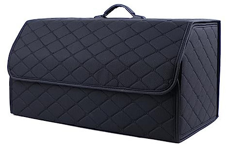 ESUKAR Auto Leder Kofferraum Organizer für Mercedes-AMG G55 G63 G65, Faltbare Aufbewahrungsbox Taschen Kofferraumtasche Wasserdicht Innenraum Zubehör,Black1-L