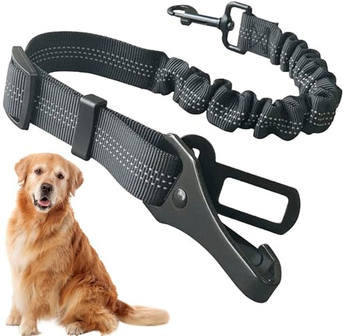 Correa Perro Coche | Cinturon Perros Coches | Cinturon Seguridad Perro Coche Doble Enganche
