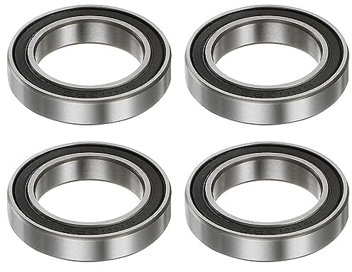 QUARKZMAN 4Stk 6803-2RS Kugellager Rillenkugellager Bearing Tief Rillenkugel Lager 17mm Bohrung 26mm AD 5mm Dick Chrom Stahl Doppelsiegel Lager für Motoren Pumpen Förderer