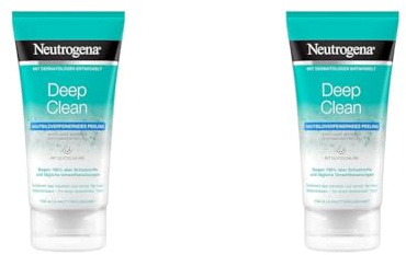 Neutrogena Deep Clean Gesichtsreinigung, Hautbildverfeinerndes Peeling mit Glycolsäure, für jede Haut, 150ml (Packung mit 2)