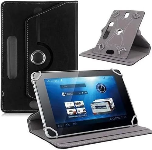 Ytaland Universal Hülle für Blackview Tablet 10 Zoll/Tab70 WiFi/Tab80/Tab30, PU Leder Cover für 10-10,5 Tablet Hülle, Kompatibel mit Teclast M50/T40HD (Schwarz)