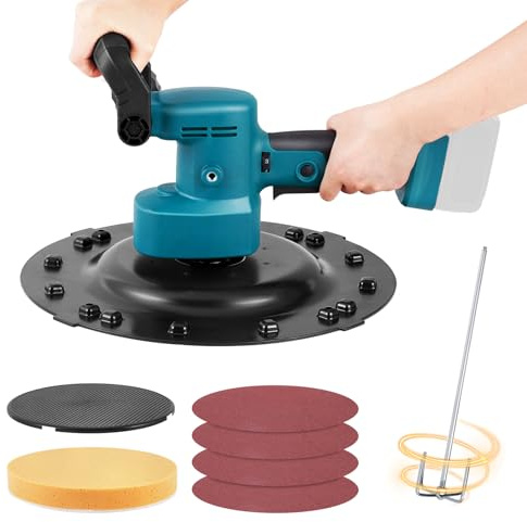 Meticuloso Truelle à béton sans fil pour batterie Makita 18 V Max, malaxeur à béton, polisseuse de lissage mural, 80-200 tr/min, truelle électrique pour plâtre, mortier, ciment