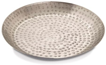 Amago home Dekoschale gold Knabberschale Deko Schalen silber Apfel Stern Ginkgo Blatt Farbe Kerzentablett ø 28cm silber