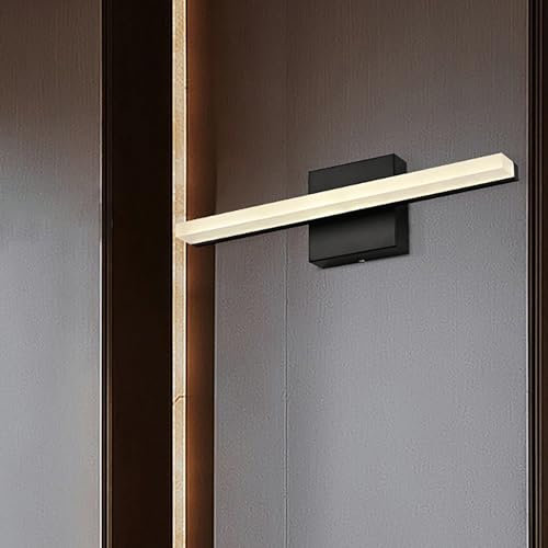 LED Spiegelleuchte Acryl Bad Spiegellampe 41cm Badezimmer Badleuchte IP44 Wasserdicht Wandmontage Wandleucht Badlampe Schminklicht Aufbauleuchte 8W Schrankleuchte Wandlampe (Schwarz,Warms Licht)