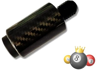 KHEALING Billardqueue-Verlängerung, 5,1 cm Kohlefaser Billardqueue-Verlängerung, verstellbare Snooker-Queue-Verlängerung, Billardqueue-Zubehör