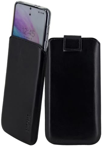 Suncase Leder Tasche Kompatibel mit Samsung Galaxy S25 5G Hülle mit Zusätzlicher Transparent Silikon Case Handytasche mit Rückzugsfunktion und Magnetverschluss in Schwarz
