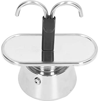 RASTKY Moka Maker, Pentola da 100 Ml Tubo in Acciaio Inossidabile Caffettiere per Alimenti Stufa Grado Antiscottatura Antiscivolo Addensato S Er Ampiamente Usato Moka 2 Tazze per