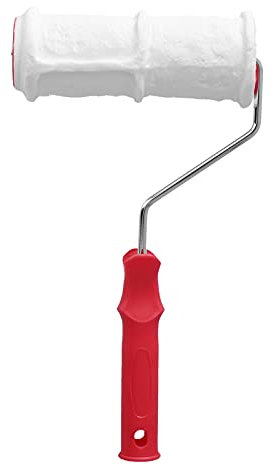 Rodillo de Laca de 7 Pulgadas Rodillo de Ladrillo de Ladrillo Rodillo de Textura DIY Herramienta de Decoración de la Pared del Hogar Plástico Rojo+ 18 X 7 Cm para Pintar Diferentes Superficies