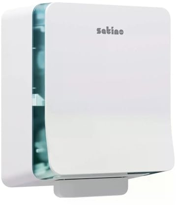 Satino HYGINITY AutoCut Papierhandtuchspender für Papierhandtücher - Made in Germany – Handtuchspender für SYS1 Handtuchpapier Rollen mit Füllstandsanzeige - für Gewerbe & Industrie - weiß