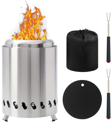 Tabletop Fire Pit,2025 Upgraded Stainless Steel Smokeless Portable tabletop Fire Pit,Small Fire Bowl Camping Stove For Outdoor & Patio,Wood Burning
