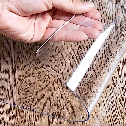 Pellicola protettiva in vinile trasparente opaca, 1,5 mm, in tessuto, antiscivolo, rettangolare, 100 x 180 cm, per pavimenti in legno e protezione durevole e facile da pulire