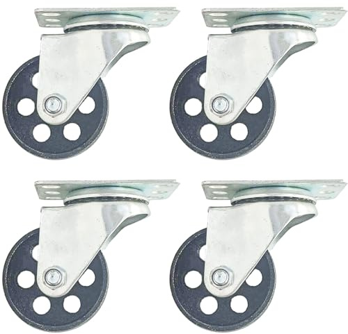 Heavy-Duty Telescoping Gantry Crane Casters, 800LBS Capacity, Cast Iron Wheels, Shop Lift Hoist Replacement Parts, Set of 4 for Engine Hoist & Equipment
