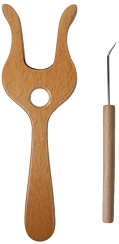 Herramienta De Tenedor Para Tejer - Gancho De Tenedor Para Herramienta De Tejer De Ganchillo De Madera | Mamá Tía Hermanas Horquilla De Ganchillo Para Trenzar Principiantes, Cordones De Zapato