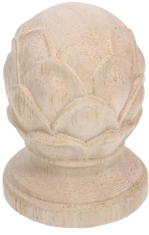 ibasenice Remate de Madera Tallada Diseño de Piña Europea, 4x6 Cm, para Barras de Cortina, Postes de Cama y Decoración del Hogar, Accesorio Decorativo Versátil para Interiores