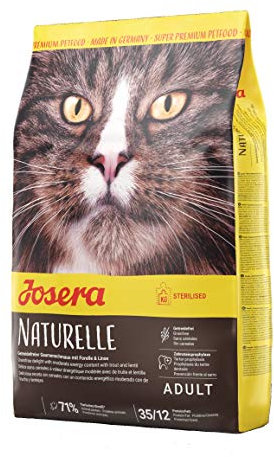 JOSERA Naturelle (1 x 400 g) | Adult | Premium Trockenfutter für ausgewachsene sterilisierte (Indoor) Katzen | Forelle & Linse | moderater Fettgehalt | getreidefrei | Katzenfutter | 1er Pack