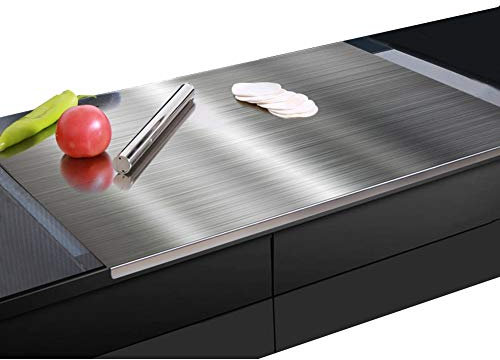 Tranchoir 316 Boards Protector en Acier Inoxydable Plans de Travail de qualité médicale for Fruits légumes Viande ZHAOFENGMING (Color : Silver, Size : W550×L700×1.5mm)