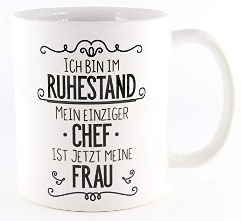 Deqosy PICSonPAPER Tasse Ich Bin im Ruhestand, Mein einziger Chef ist jetzt Meine Frau, Tasse Rente Rentner