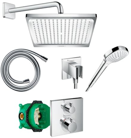 Pack encastré avec mitigeur thermostatique Ecostat Square chromé - 26998000