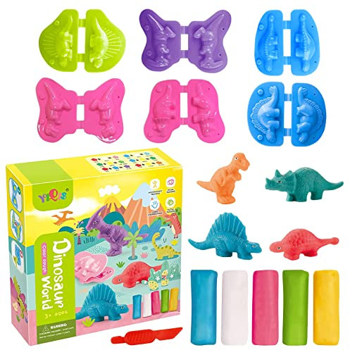 Booaee Knete Zubehör Knetwerkzeug Set, 12 Stück Dinosaurier Plastilin Werkzeuge, Knete Zubehör, Knetspielzeug, DIY Knetwerkzeug Dinosaurier Plastilin Werkzeuge für Jungen und Mädchen