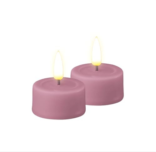 Deluxe Homeart Flammenloses LED-Teelicht-Set für den Innenbereich, mit Real Flame™-Technologie, batteriebetriebene Kerze (Lavendel)