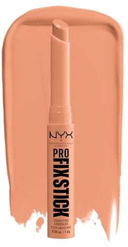 NYX Professional Makeup Correttore Pesca Scuro, Corregge le Discromie per Pelli da Medie a Scure, Tenuta fino a 12h, Arricchito con Acido Ialuronico, Pro Fix Stick, Tonalità: Dark Peach, 1,6 g