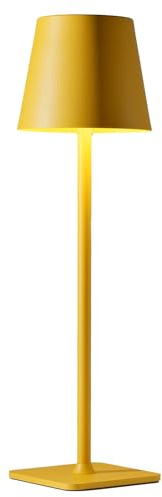HAJINLU Lampada da tavolo senza fili, a batteria, ricaricabile, per tavolo da pranzo, decorazione per la casa, comodino, piccola luce notturna (giallo)