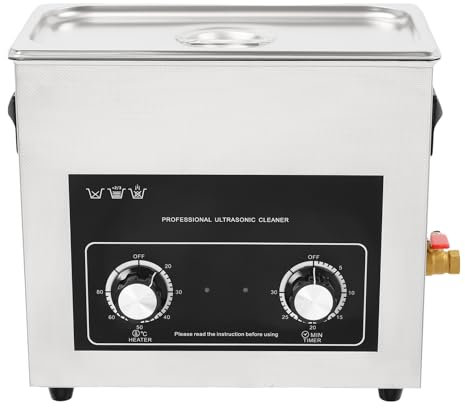 Donened - 6.2L Ultrasonic Cleaner, with Heater and Cleaning Basket, 200W Commercial Sonic Cleaner, Ultrasonic Cavitation Machine, Knob Type, 1-30 Minute Timer 0-80°C for Jewellery Metal Parts ect
