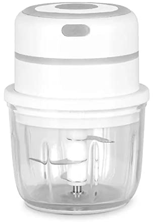 EUTYRG Schiacciatore da Cucina con Ricarica USB, Cipolla, Zenzero, affettatrice, tritacarne, Elettrico, Aglio, Pepe, schiacciapatate, 300 ml, Verdura, Frutta, Bianco