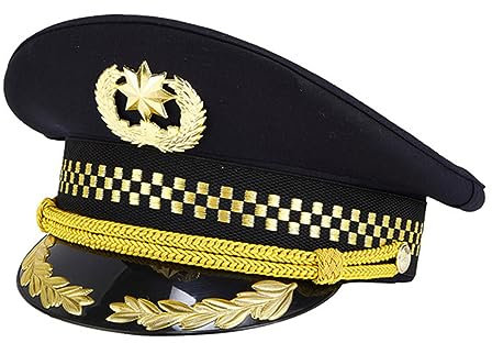 Yardenfun Airline Hüte Kostüm Uniformmütze Aus Langlebigem Material Mit Großem Schirm Für Cosplay Und Fasching