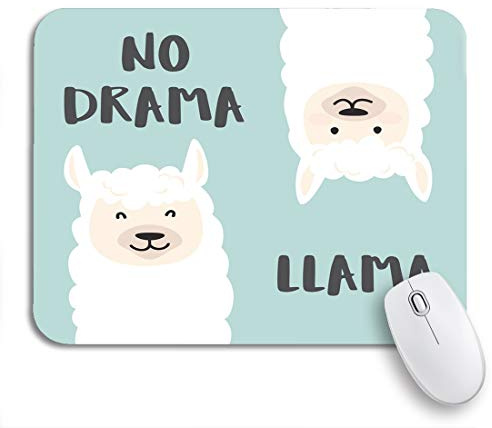 Mauspad Niedliches Cartoon-Lama. Kein Drama. Lama. Motivierend Und Inspirierend. Computer-Mauspad Modernes Langlebige Tischunterlage, Für Laptops, Homeoffice, 25 x 30cm
