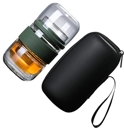 COLLBATH Portable Glass Tea Set for Travel Carrying Box for Camping and Outdoor Use Includes Cups and Teapot