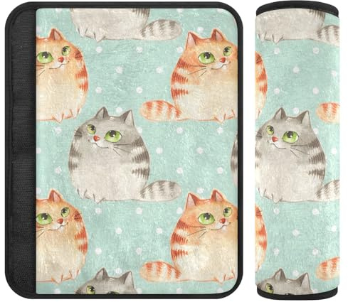 Cojín de cinturón de seguridad de franela suave verde naranja y gris para niños, almohadillas acolchadas para coches, bolsas de cámara y mochilas