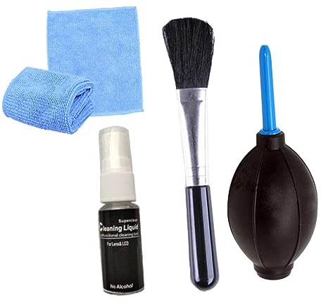Tofficu Nettoyeur Écran PC 4 Pièces Brosse pour Clavier et Liquide de Nettoyage 20ml en Plastique pour Appareils Électroniques et Espaces Difficiles D'accès