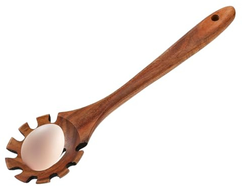 Cuillère À Spaghetti En Bois,Cuillère À Spaghetti En Bois,Serveur De Cuillère À Nouilles De Cuisine De 12,6 Pouces | Louches En Pour Mélanger, Remuer, Déguster Et Cuire, Cuillères À Long Manche P