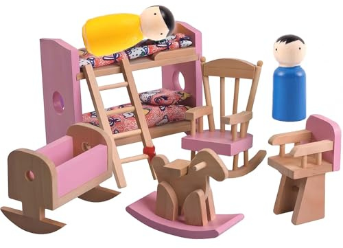 7 Pcs Dolls House Furniture,Dolls House Furniture Set Accessories,Educational Toys Suitable for Kid,Including Bedroom Furniture,Suitable for Long-Term Use in Various Game Scenarios