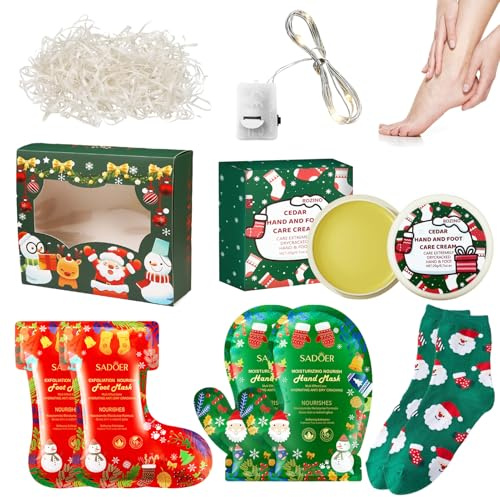 Ourdort Weihnachtsgeschenke, Foot Peel Mask Hand Mask Fussmaske