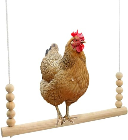 para Pollos | Oscilante de Madera para Aves - Escalera De Juego Y Descanso Estable para Loro Gallina Granja De Patio Trasero